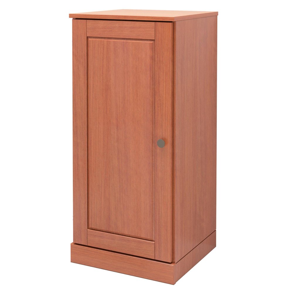 17" Coffee Solid Wood Free Standing Single Door Linen Cabinet