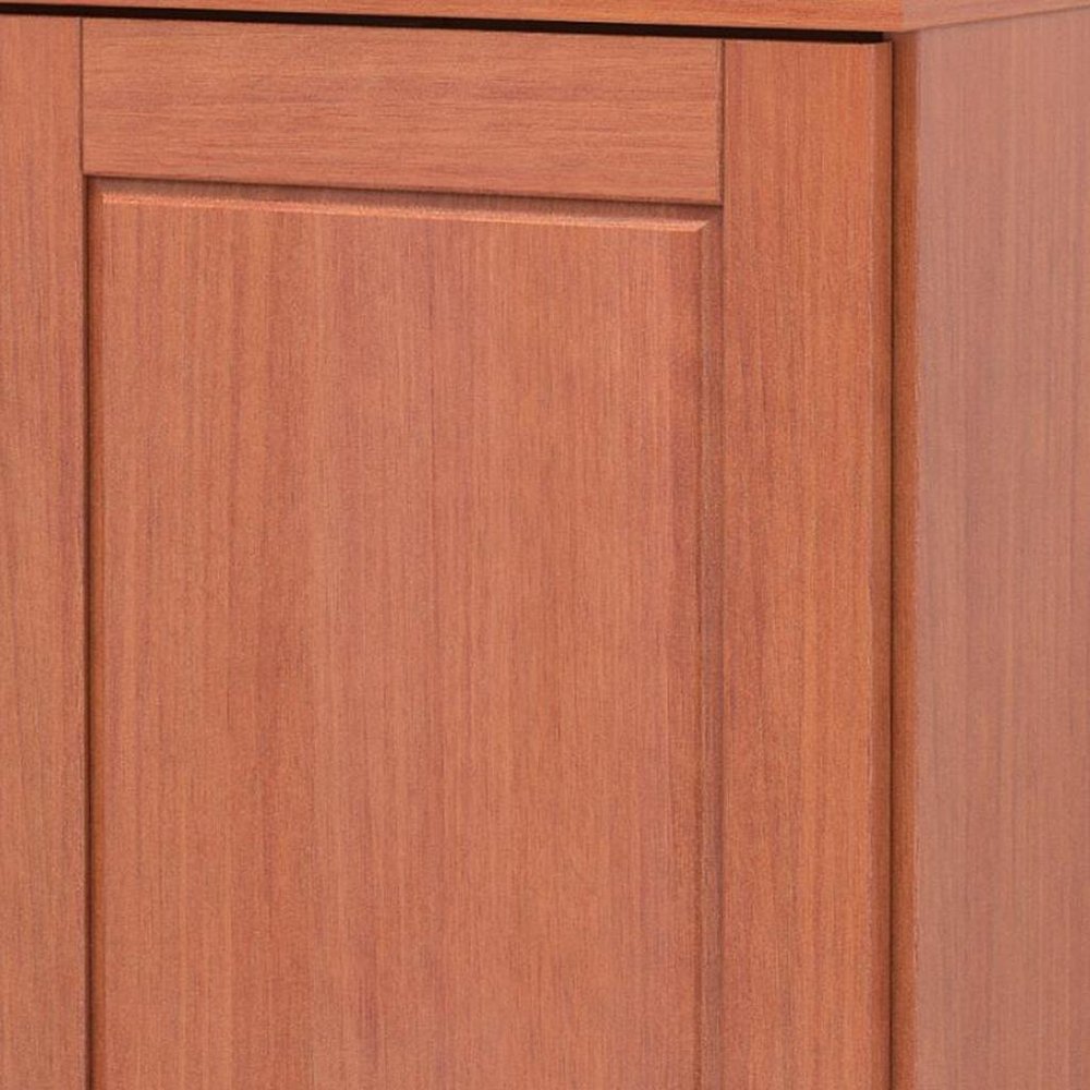 17" Coffee Solid Wood Free Standing Single Door Linen Cabinet