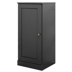 17" Black Solid Wood Free Standing Single Door Linen Cabinet