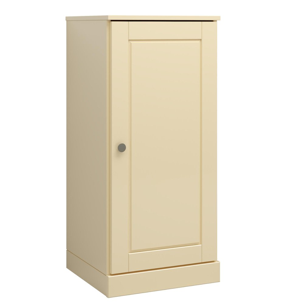17" Yellow Solid Wood Free Standing Single Door Linen Cabinet