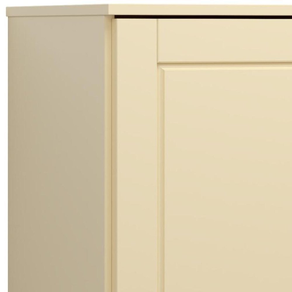 17" Yellow Solid Wood Free Standing Single Door Linen Cabinet