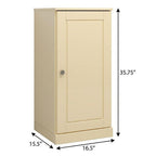 17" Yellow Solid Wood Free Standing Single Door Linen Cabinet