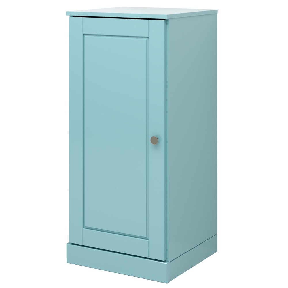 17" Aqua Solid Wood Free Standing Single Door Linen Cabinet