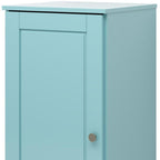 17" Aqua Solid Wood Free Standing Single Door Linen Cabinet