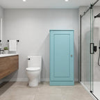 17" Aqua Solid Wood Free Standing Single Door Linen Cabinet