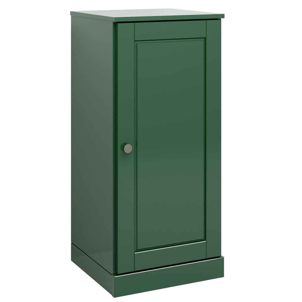 17" Green Solid Wood Free Standing Single Door Linen Cabinet