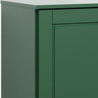 17" Green Solid Wood Free Standing Single Door Linen Cabinet