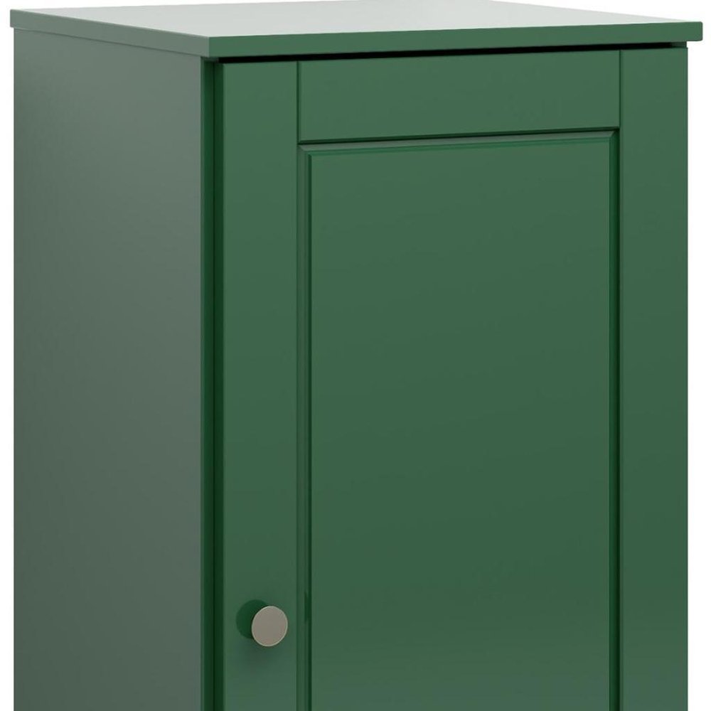 17" Green Solid Wood Free Standing Single Door Linen Cabinet