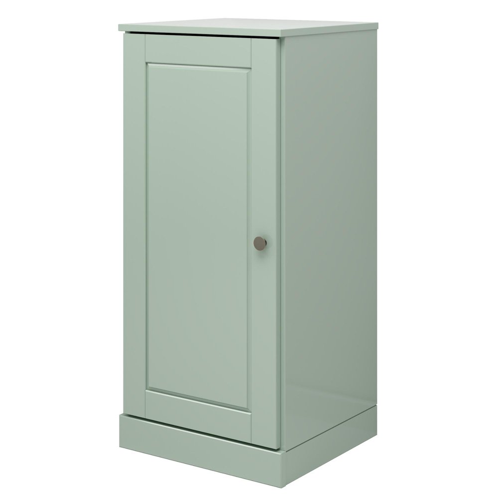 17" Sage Solid Wood Free Standing Single Door Linen Cabinet