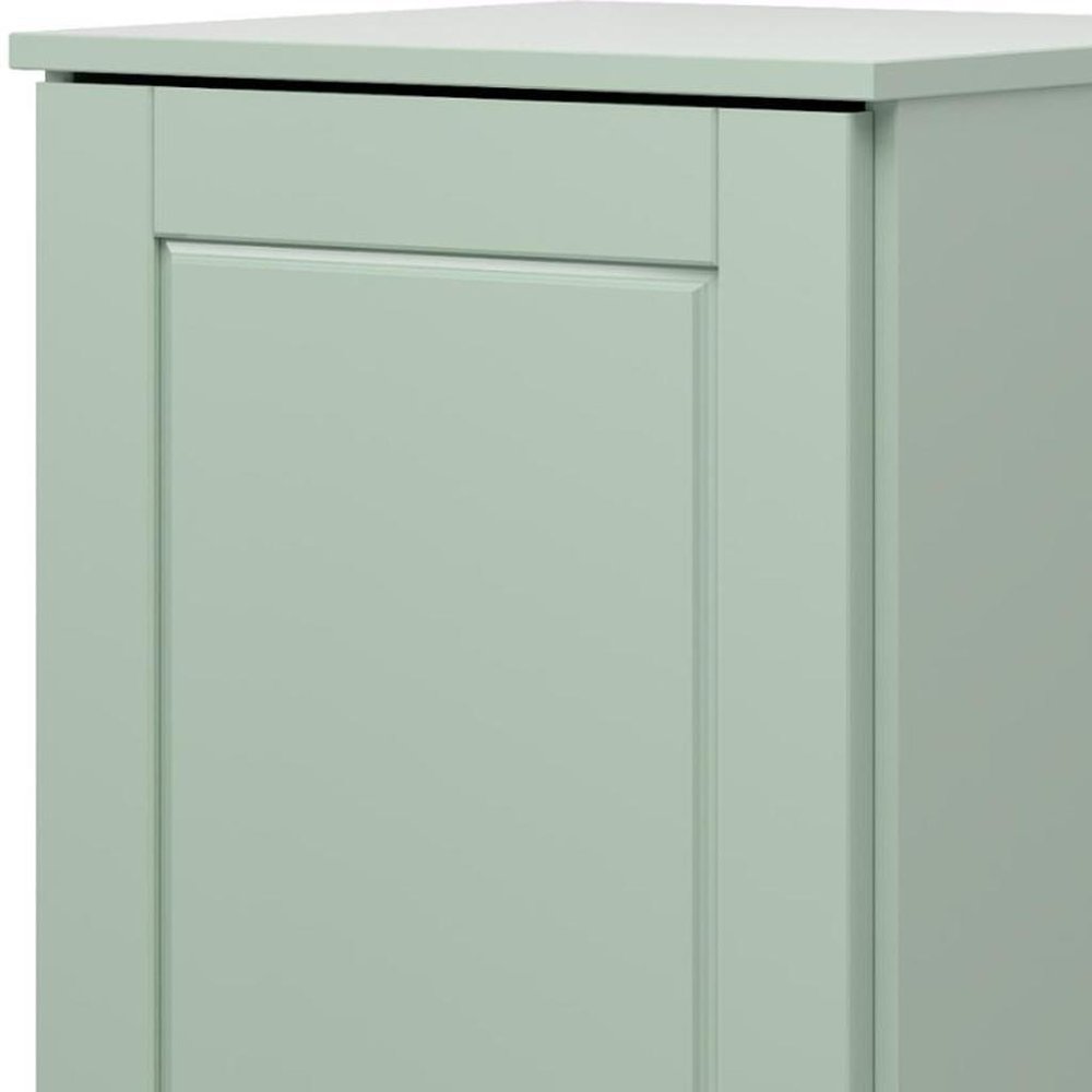 17" Sage Solid Wood Free Standing Single Door Linen Cabinet