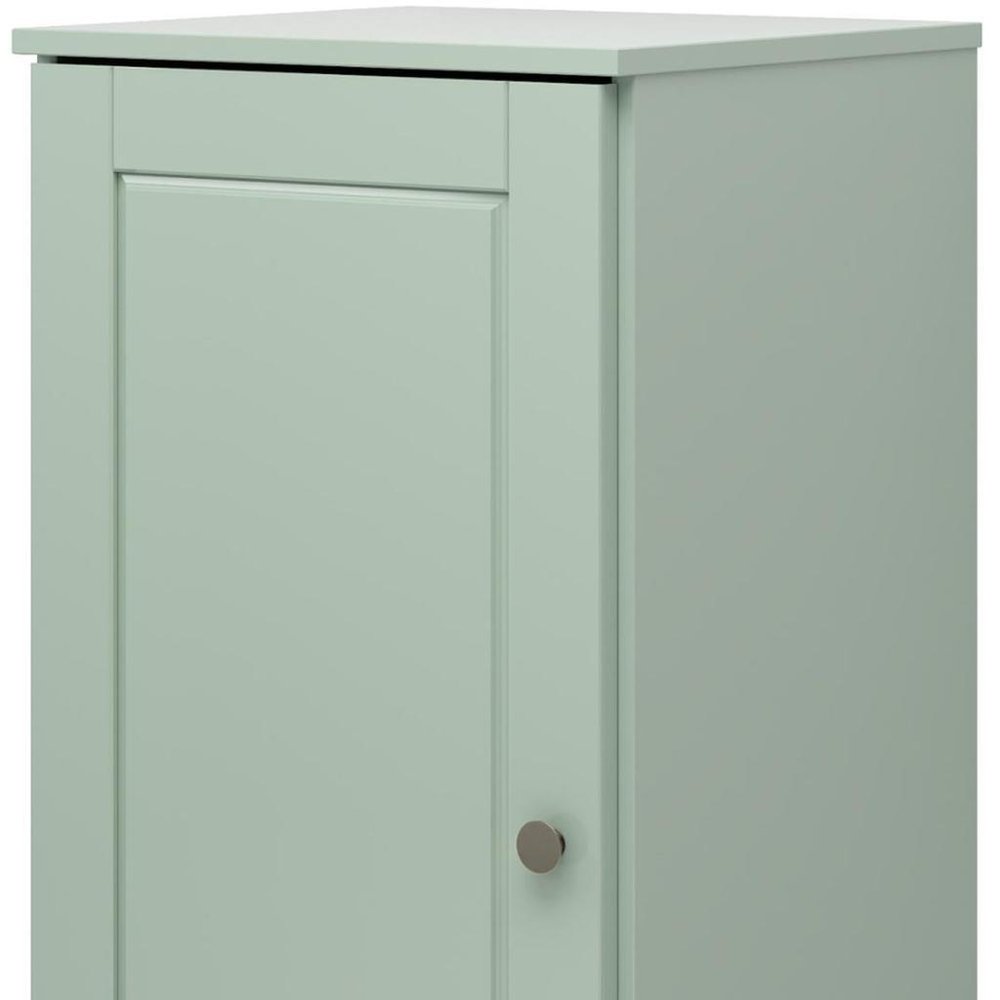 17" Sage Solid Wood Free Standing Single Door Linen Cabinet