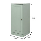 17" Sage Solid Wood Free Standing Single Door Linen Cabinet