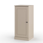 17" Beige Solid Wood Free Standing Single Door Linen Cabinet