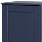 17" Navy Blue Solid Wood Free Standing Single Door Linen Cabinet