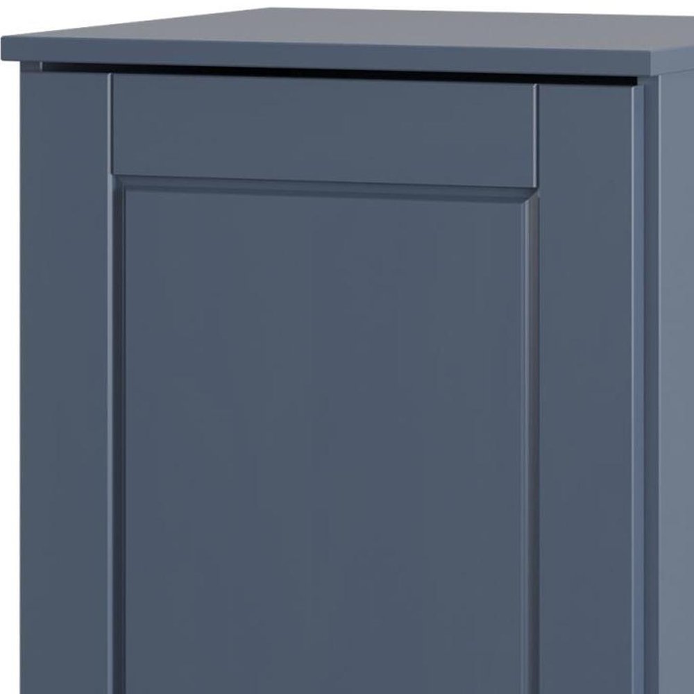 17" French Blue Solid Wood Free Standing Single Door Linen Cabinet