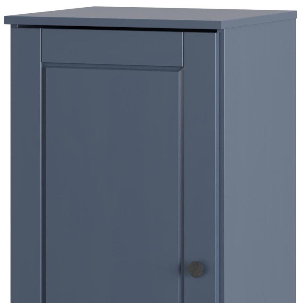 17" French Blue Solid Wood Free Standing Single Door Linen Cabinet