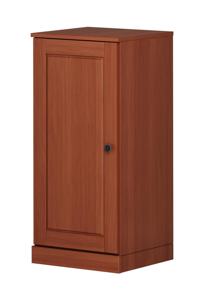 17" Coffee Solid Wood Free Standing Single Door Linen Cabinet