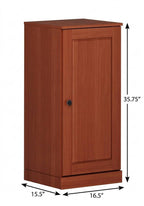 17" Coffee Solid Wood Free Standing Single Door Linen Cabinet