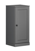 17" Gray Solid Wood Free Standing Single Door Linen Cabinet