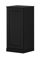 17" Black Solid Wood Free Standing Single Door Linen Cabinet