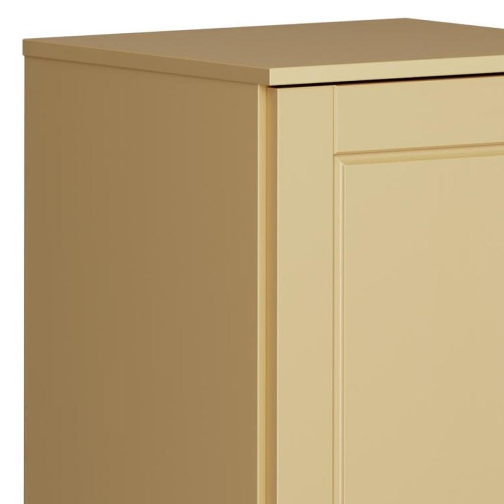 17" Yellow Solid Wood Free Standing Single Door Linen Cabinet