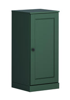 17" Green Solid Wood Free Standing Single Door Linen Cabinet
