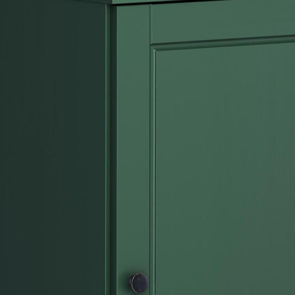 17" Green Solid Wood Free Standing Single Door Linen Cabinet