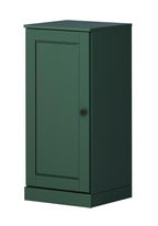 17" Green Solid Wood Free Standing Single Door Linen Cabinet