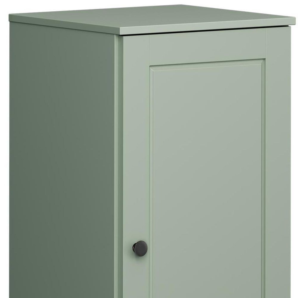 17" Sage Solid Wood Free Standing Single Door Linen Cabinet
