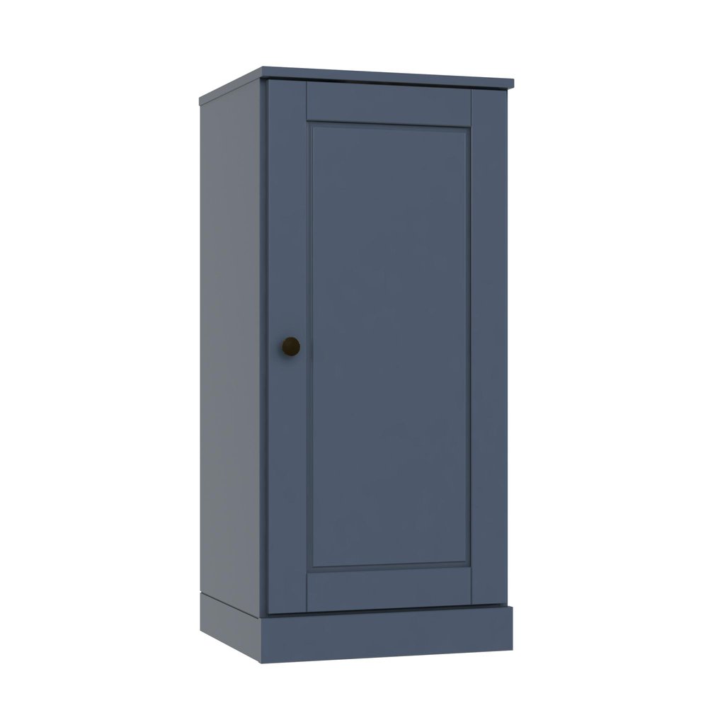 17" French Blue Solid Wood Free Standing Single Door Linen Cabinet