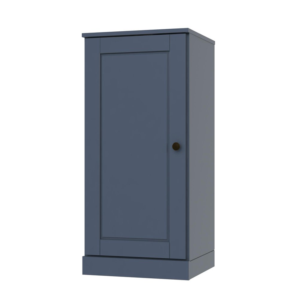 17" French Blue Solid Wood Free Standing Single Door Linen Cabinet