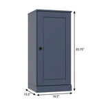 17" French Blue Solid Wood Free Standing Single Door Linen Cabinet