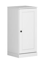 17" White Solid Wood Free Standing Single Door Linen Cabinet