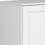 17" White Solid Wood Free Standing Single Door Linen Cabinet