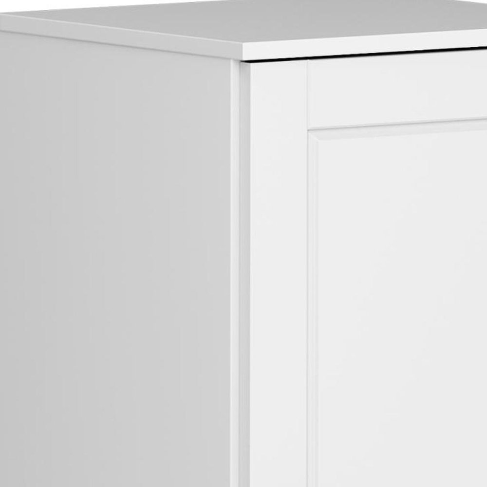 17" White Solid Wood Free Standing Single Door Linen Cabinet