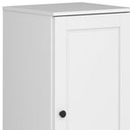 17" White Solid Wood Free Standing Single Door Linen Cabinet