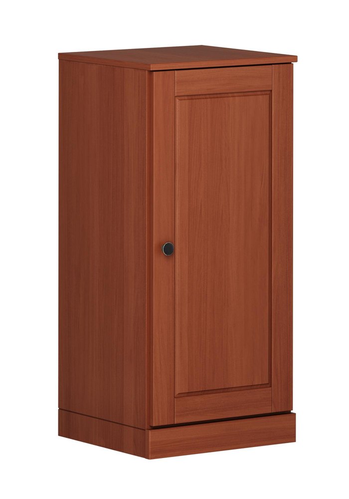 17" Coffee Solid Wood Free Standing Single Door Linen Cabinet