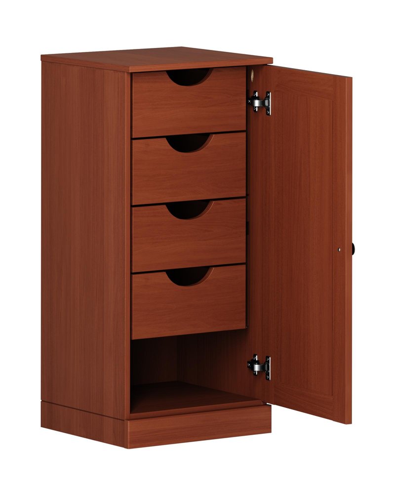 17" Coffee Solid Wood Free Standing Single Door Linen Cabinet