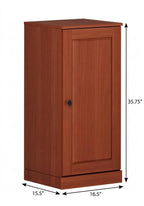 17" Coffee Solid Wood Free Standing Single Door Linen Cabinet