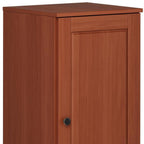 17" Coffee Solid Wood Free Standing Single Door Linen Cabinet