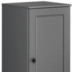 17" Gray Solid Wood Free Standing Single Door Linen Cabinet