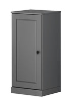 17" Gray Solid Wood Free Standing Single Door Linen Cabinet