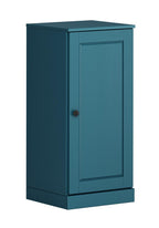 17" Teal Blue Solid Wood Free Standing Single Door Linen Cabinet