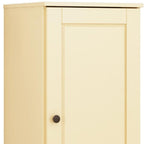17" Yellow Solid Wood Free Standing Single Door Linen Cabinet