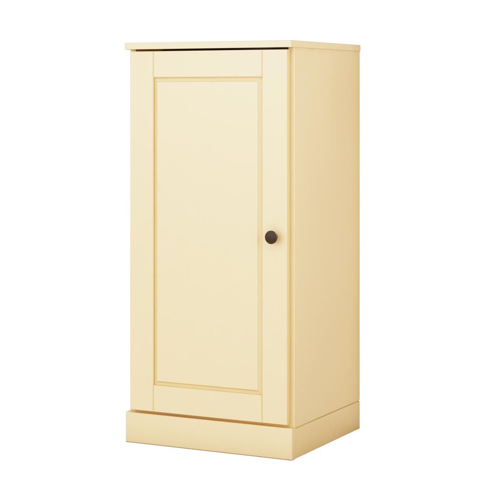 17" Yellow Solid Wood Free Standing Single Door Linen Cabinet