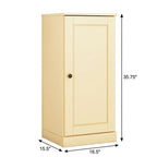17" Yellow Solid Wood Free Standing Single Door Linen Cabinet