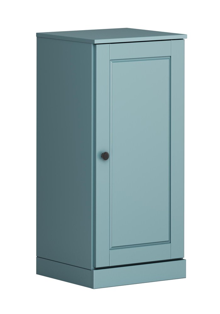 17" Aqua Solid Wood Free Standing Single Door Linen Cabinet