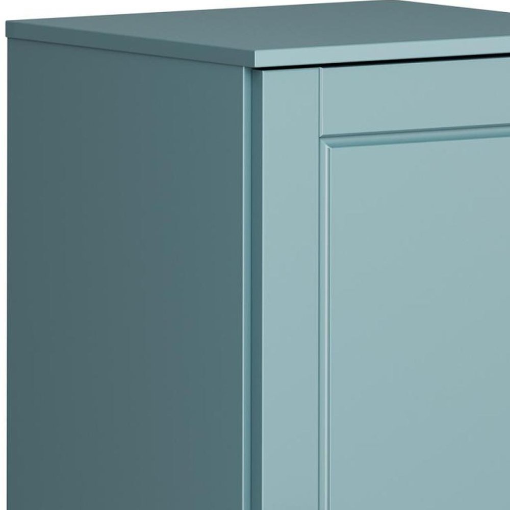17" Aqua Solid Wood Free Standing Single Door Linen Cabinet