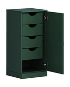 17" Green Solid Wood Free Standing Single Door Linen Cabinet