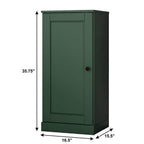 17" Green Solid Wood Free Standing Single Door Linen Cabinet